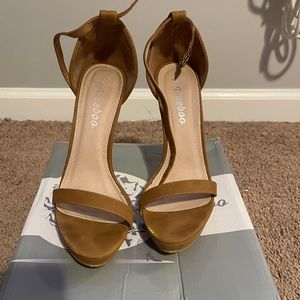 Tan suede heels